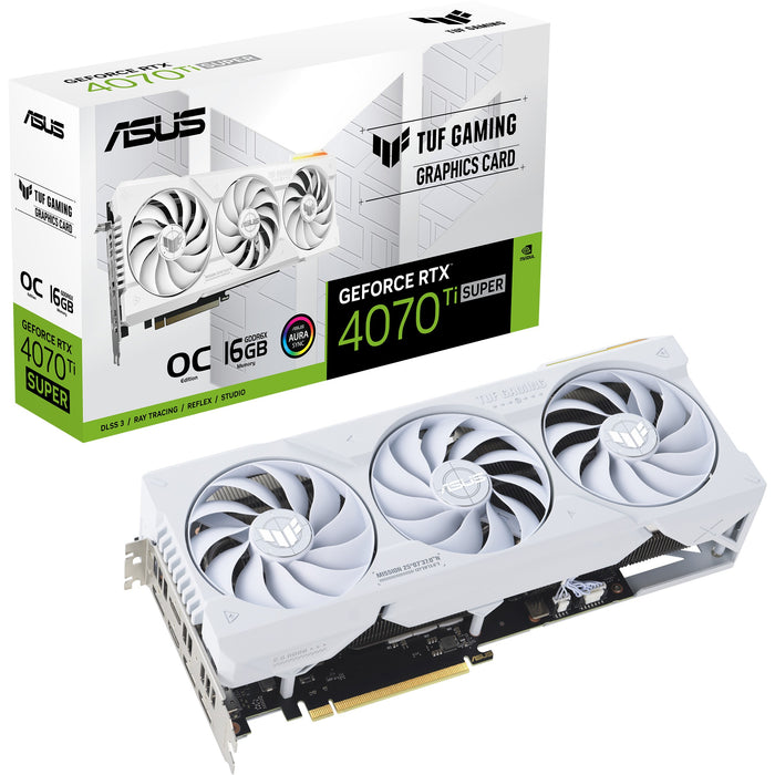 RTX 4070 Ti Super 16GB ASUS TUF Gaming OC White GDDR6X 3Fan TUF-RTX4070TIS-O16G-WHITE-GAMING