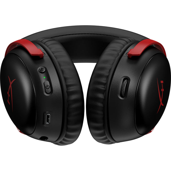 HP HyperX Cloud III Wireless Gaming Funk-Headset/7.1 Sound/DTS Headphone:X/Spatial Sound/Over-Ear - schwarz/rot