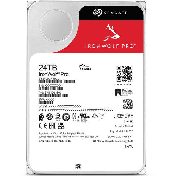 24TB Seagate IronWolf Pro ST24000NT002 7200RPM 512MB