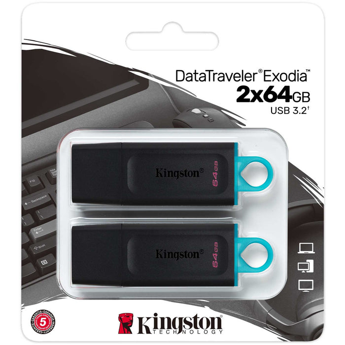 STICK 64GB USB 3.2 Kingston DataTraveler Exodia 2-Pack Black/Teal