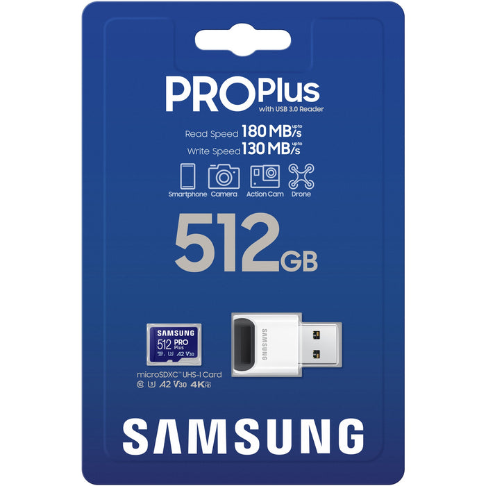 CARD 512GB Samsung PRO Plus microSDXC 180MB/s + USB-Kartenleser