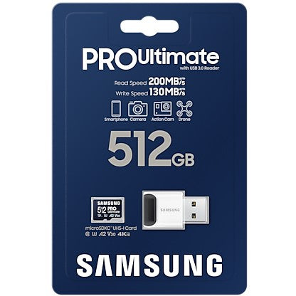 CARD 512GB Samsung PRO Ultimate microSDXC 200MB/s +USB-Kartenleser