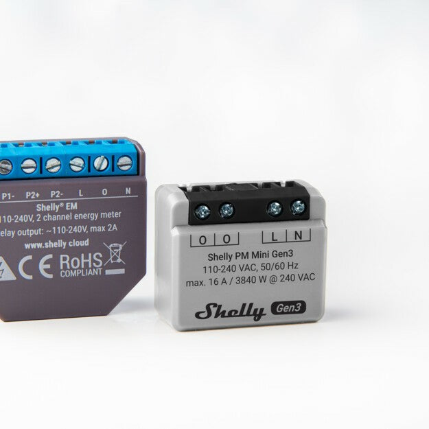 Shelly Relais "PM Mini Gen. 3" WLAN BT Unterputz