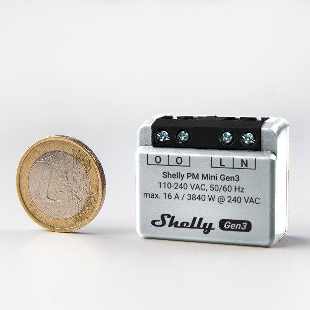 Shelly Relais "Plus PM Mini Gen. 3" WLAN BT Unterputz