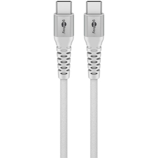 Goobay USB-C (ST-ST) 3m Anschlusskabel Textilmantel Weiß