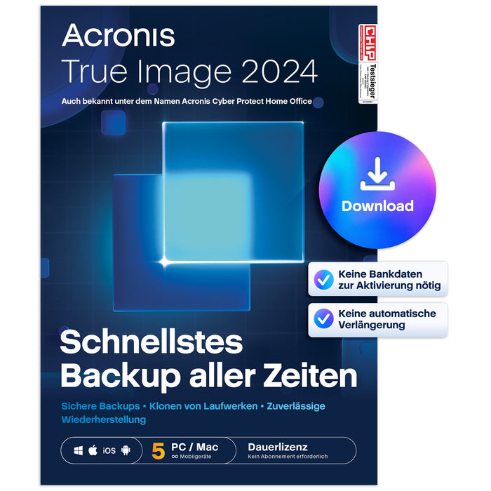 Acronis Cyber Protect Home Office 2024 - 5 Device - perpetual - ESD-DownloadESD