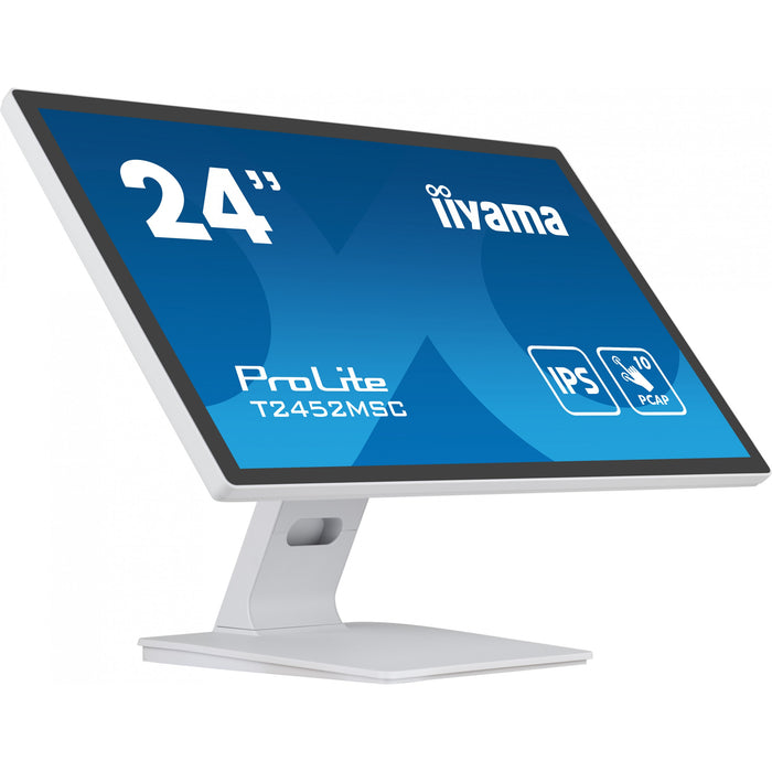 61cm/24" (1920x1080) Iiyama ProLite T2452MSC-W1 16:9 FHD IPS Touch 14ms HDMI DP Speaker White