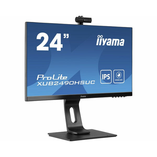 61cm/24" (1920x1080) iiyama ProLite XUB2490HSUH-B1 16:9 FHD IPS 4ms 100Hz HDMI DP USB Webcam Speaker Pivot Black