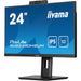 61cm/24" (1920x1080) iiyama ProLite XUB2490HSUH-B1 16:9 FHD IPS 4ms 100Hz HDMI DP USB Webcam Speaker Pivot Black