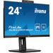 61cm/24" (1920x1080) iiyama ProLite XUB2490HSUH-B1 16:9 FHD IPS 4ms 100Hz HDMI DP USB Webcam Speaker Pivot Black