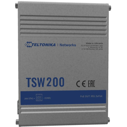 8+2P Teltonika TSW200 Industrial GSwitch 8x PoE+ (240W) 2x SFP