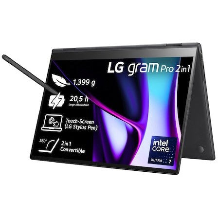 LG gram Pro 16 2in1 CU7 155H/16GB/1TBSSD/W11Pro black