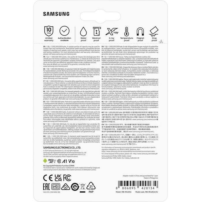 Card 64GB Samsung EVO Plus MicroSDXC UHS-I U2 V10 A1 inkl. SD Adapter