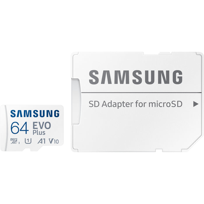 Card 64GB Samsung EVO Plus MicroSDXC UHS-I U2 V10 A1 inkl. SD Adapter