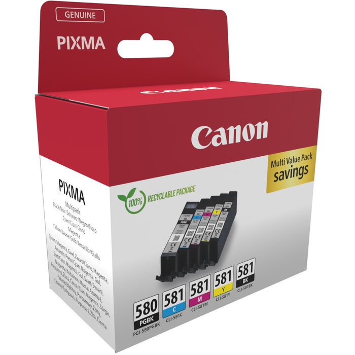 Canon Tinte PGI-580/CLI-581 2078C008 5er Multipack (BK/C/M/Y/PGBK)