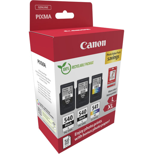 Canon Tinte PG-540L/CL-541XL 5224B015 3er Multipack (2xBK/Colot) inkl. Fotopapier