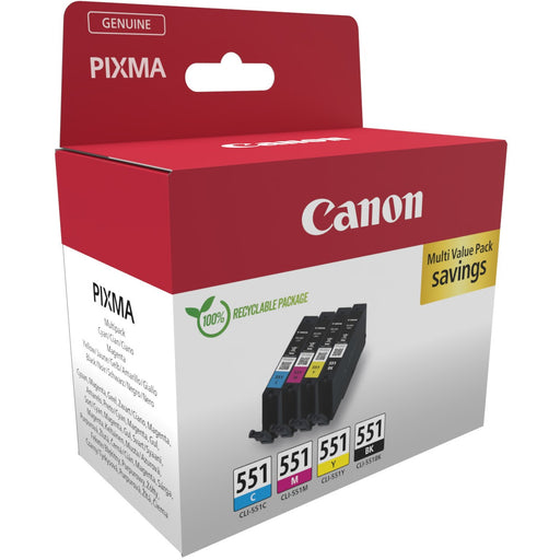 Canon Tinte CLI-551 6509B015 4er Multipack (BKMCY)