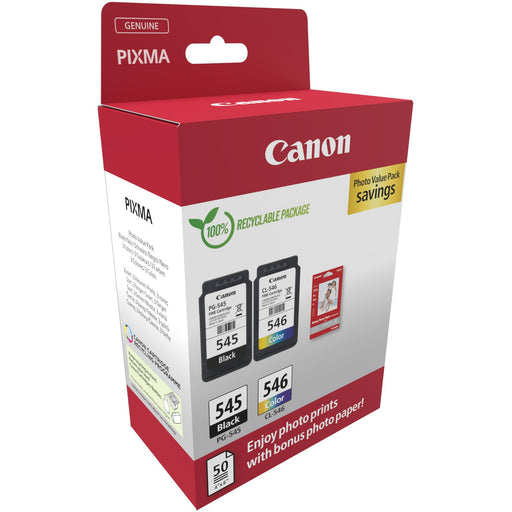 Canon Tinte PG-545/CL-546 8287B008 2er Multipack (BK/Color) inkl. Fotopapier