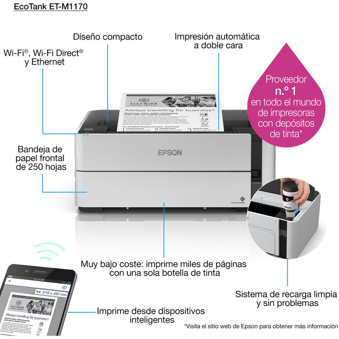 T Epson EcoTank ET-M1170 Tintenstrahldrucker WLAN Wi-Fi Duplex