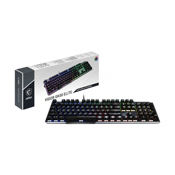 MSI Vigor GK50 Elite BW DE Gaming Keyboard QWERTZ Kalih Box white switches black