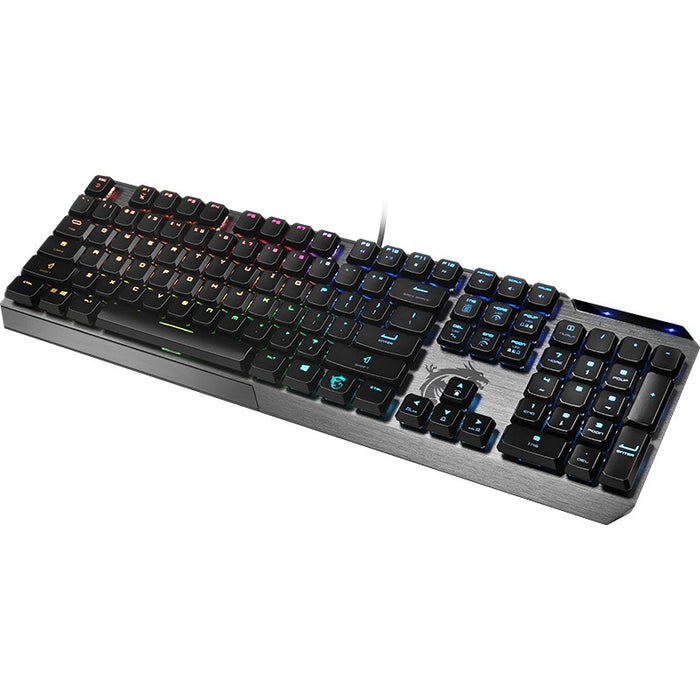 MSI Vigor GK50 Low Profile Gaming Keyboard QWERTZ Kalih Choc Low Profile white switches black