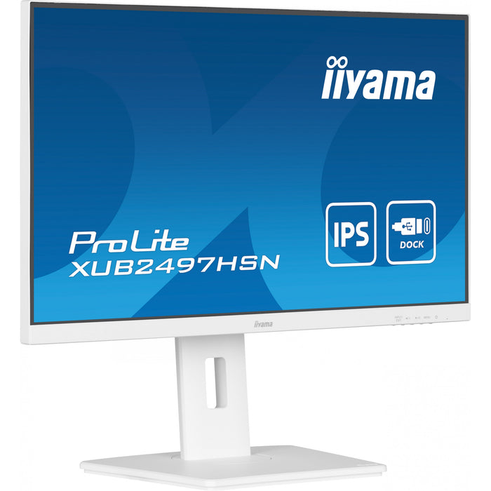 Custom Gaming Desktop PCs - Ireland - GAMEFORCE.IE-  61cm/24" (1920x1080) Iiyama ProLite XUB2497HSN-W1 16:9 FHD IPS HDMI DP USB-C Speaker Pivot White