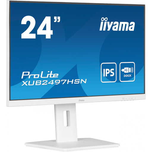 Custom Gaming Desktop PCs - Ireland - GAMEFORCE.IE-  61cm/24" (1920x1080) Iiyama ProLite XUB2497HSN-W1 16:9 FHD IPS HDMI DP USB-C Speaker Pivot White