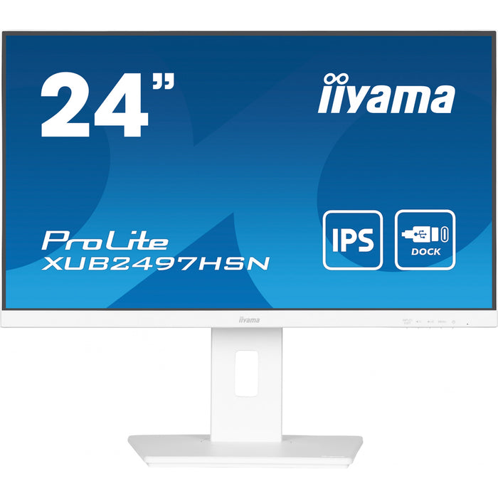 Custom Gaming Desktop PCs - Ireland - GAMEFORCE.IE-  61cm/24" (1920x1080) Iiyama ProLite XUB2497HSN-W1 16:9 FHD IPS HDMI DP USB-C Speaker Pivot White