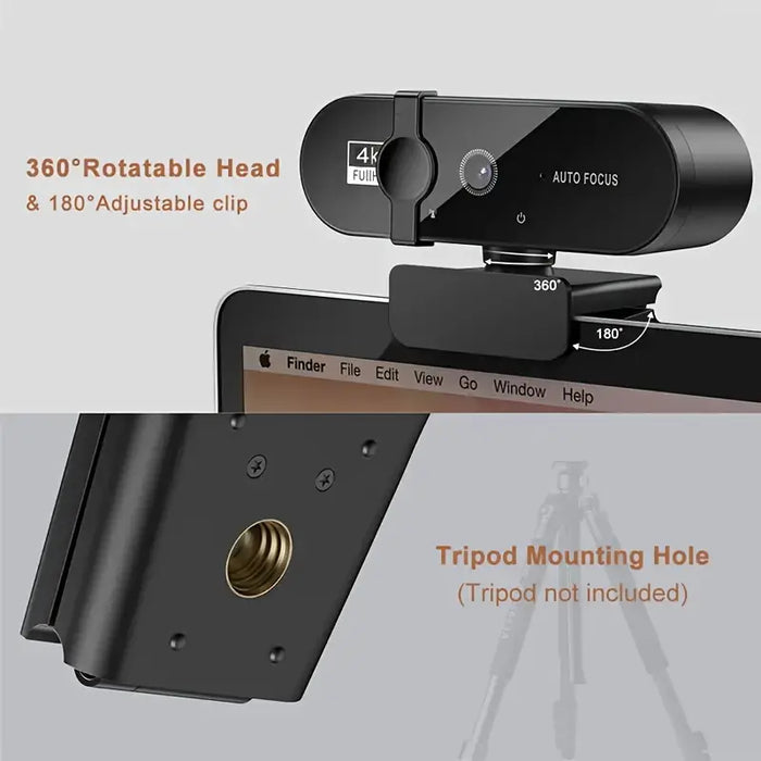 4K/2K Full HD Desktop Webcam with Microphone