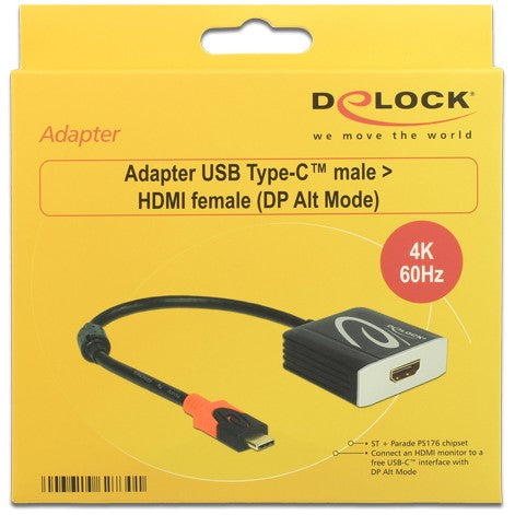 DeLock USB-C > HDMI (ST-BU) Adapter 4K 60Hz Schwarz