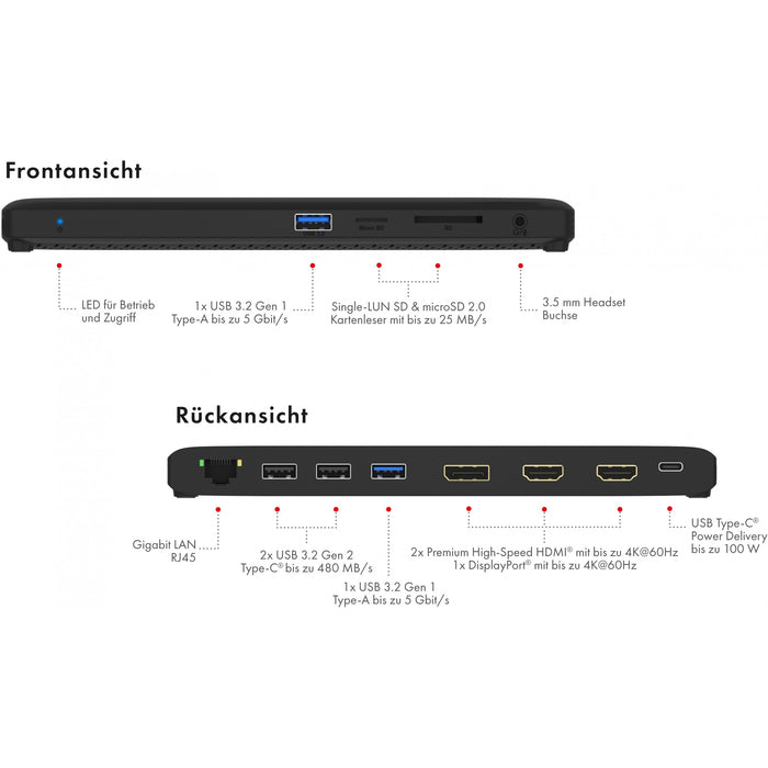 ICY BOX IB-DK2116-C USB-C 11-in-1 PD 100W DockingStation