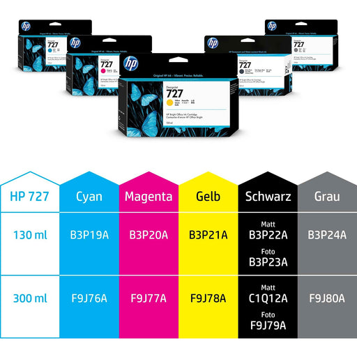 HP Tinte 727 F9J80A Grau