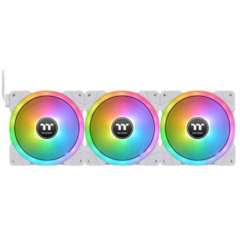 120mm Thermaltake SWAFAN EX12 RGB PC Cooling Fan White TT Premium Edition 3 Pack