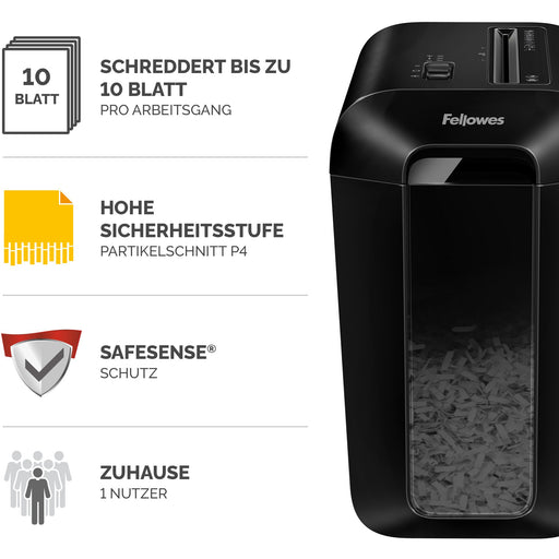 Fellowes Powershred LX65 Aktenvernichter CrossCut 10 Blatt 4x40mm P-4