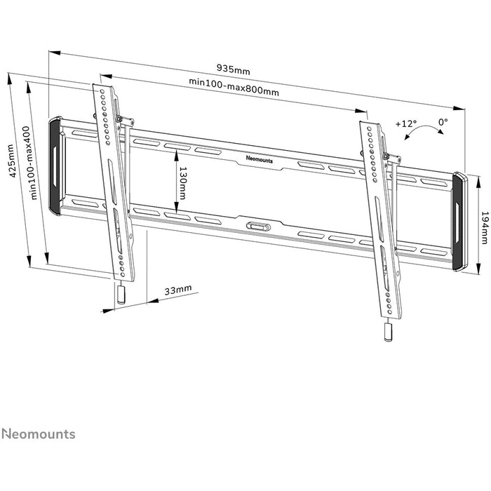 Neomounts WL35-550BL18 neigbare Wandhalterung für 43-86" Bildschirme - Schwarz