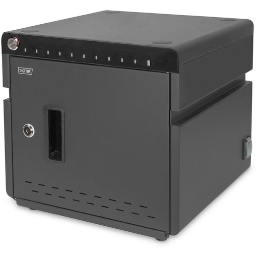 Digitus Mobiler Desktop Ladeschrank für 10 Notebooks/Tablets bis 14'' USB-C 20W UVC-Desinfektion Lüfter Schwarz
