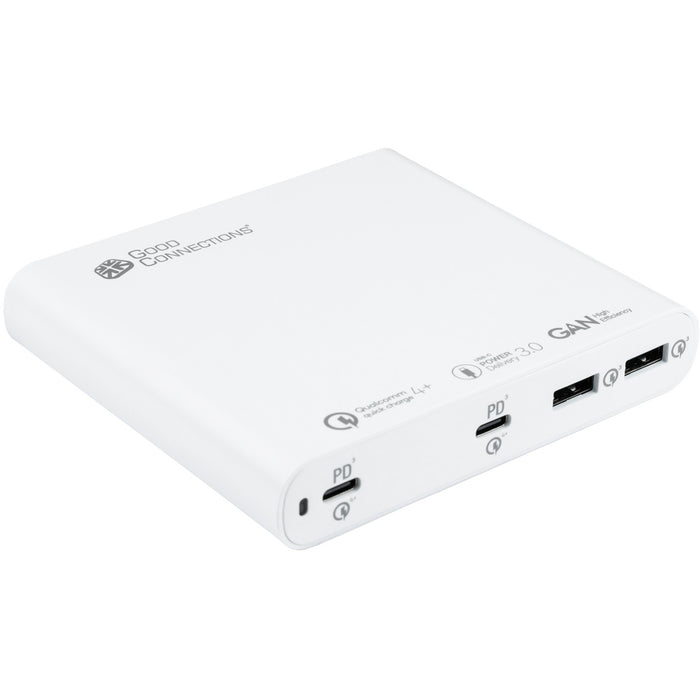 GoodConnections USB Desktop Schnellladestation 120W 4-Port 2xUSB-C/2xUSB-A QC4.0 Weiß