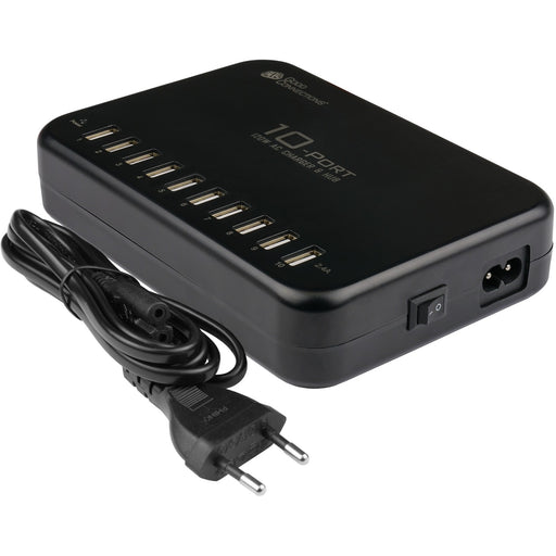 GoodConnections USB Desktop Schnellladestation 120W 10-Port USB-A Schwarz