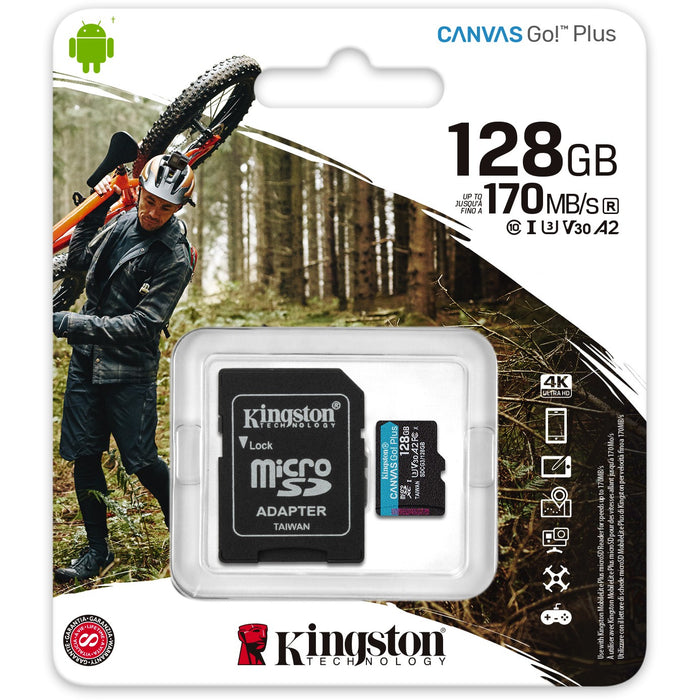 CARD 128GB Kingston Canvas Go! Plus microSDXC 170MB/s +Adapter