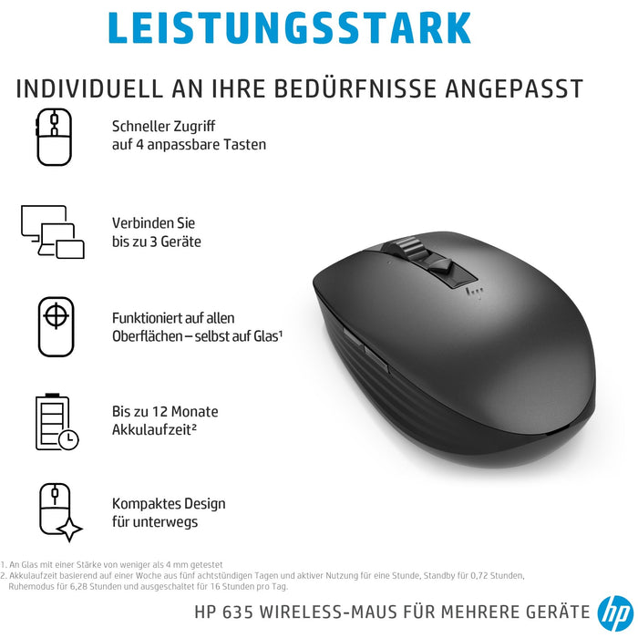 HP Multi-Device 635 Black Wireless Mouse