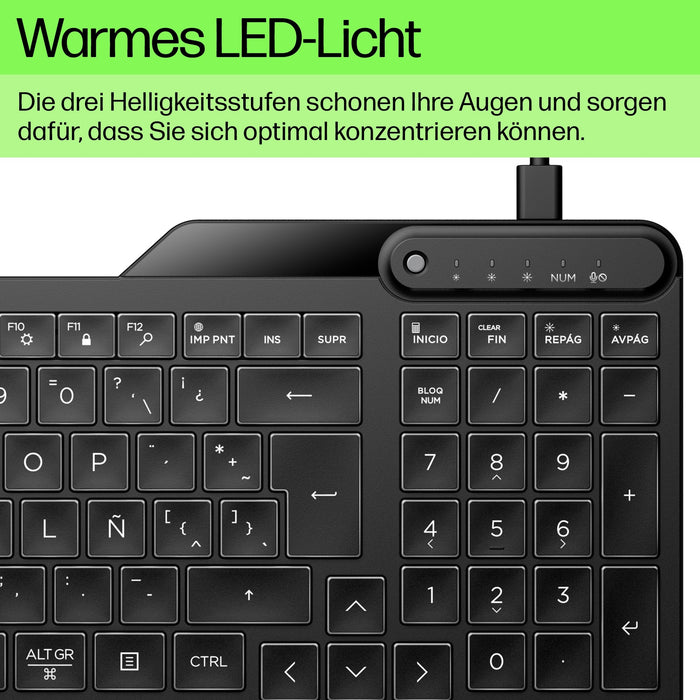 HP 405 Multi-Device Backlit Wired Keyboard SmartBuy