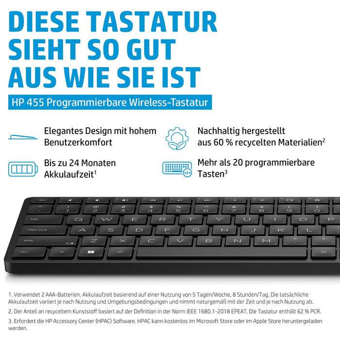 HP 455 Programmable Wireless Keyboard (DE)