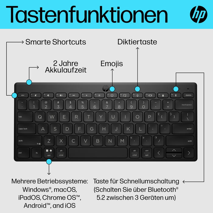 HP 355 Compact Multi-Device Keyboard (DE)