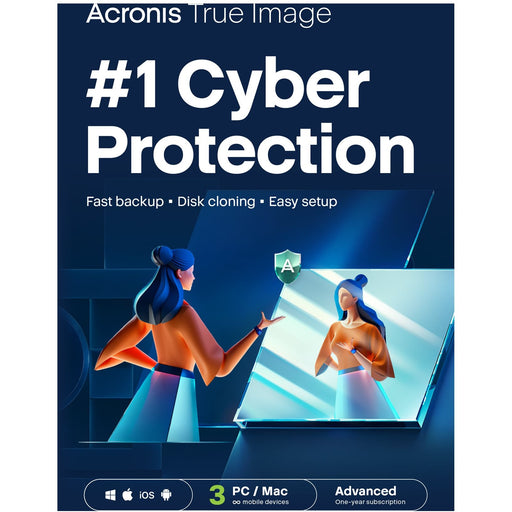 Acronis True Image Advanced - 3 Computers + 500 GB Acronis Cloud Storage - 1 year Subscription - ESD-DownloadESD