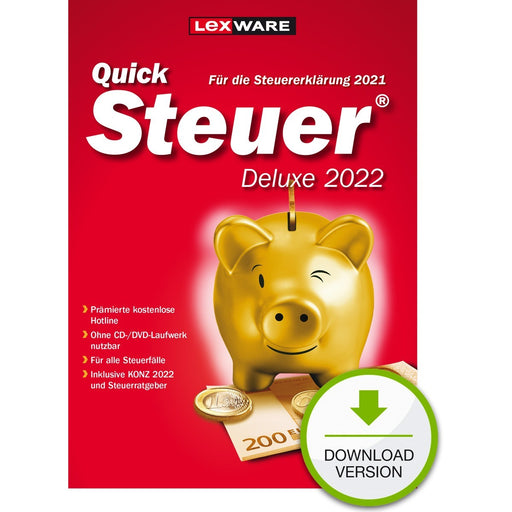 Software - Lexware QuickSteuer Deluxe 2022 - 10 Device - ESD-DownloadESD