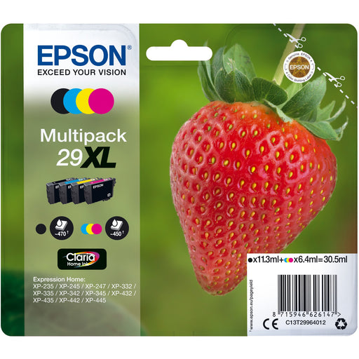 Epson Tinte 29XL C13T29964012 4er Multipack (BKMCY) bis zu 450 Seiten