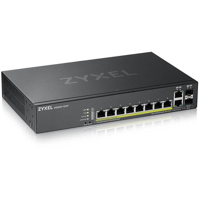 8+2P Zyxel GS2220-10HP POE M RM