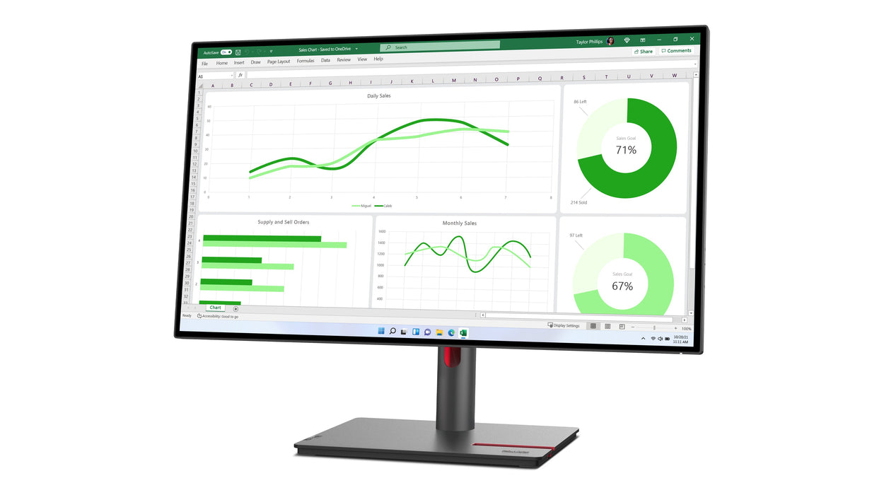 Lenovo ThinkVision P27q-30 LED display 68.6 cm (27") 2560 x 1440 pixels Quad HD Black