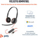 Poly Blackwire 3220 Stereo USB-C Black Headset +USB-C/A Adapter (Bulk) (209745-104)