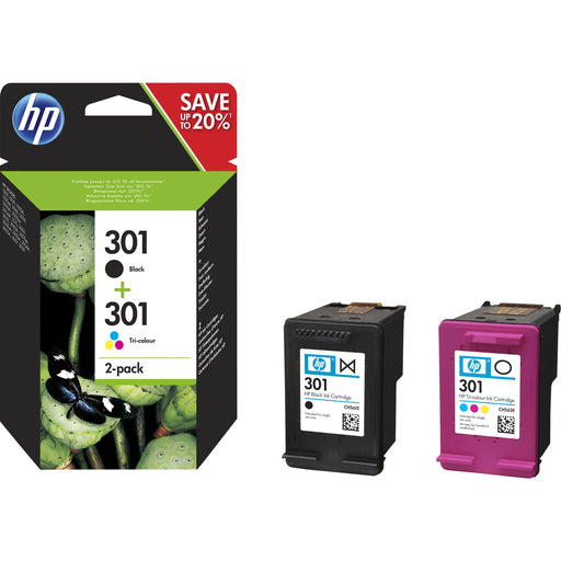 HP Tinte 301 N9J72AE Combo 2er Pack Schwarz & Color (Cyan/Magenta/Gelb)